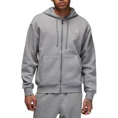 Nike Jordan Brooklyn Fleece Men's Full-Zip Hoodie - Carbon Heather/White