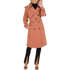 Petal & Pup Trina Button Front Trench Coat - Rust