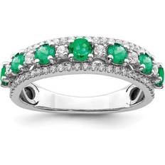 Goldia Ring - White Gold/Emerald/Diamonds