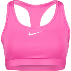 Nike Swoosh Medium Support Padded Sports Bra - Playful Pink/White