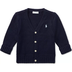 1-3M Tops Children's Clothing Polo Ralph Lauren Baby's Combed Cotton V-Neck Cardigan - French Navy