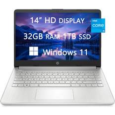 HP 2023 Newest Laptops for College Student & Business, 14" HD Computer, Intel Core i5-1135G7, 32GB RAM, 1TB SSD, Fast Charge, HDMI, Webcam, Bluetooth, Light-Weight, Windows 11, FreeCable