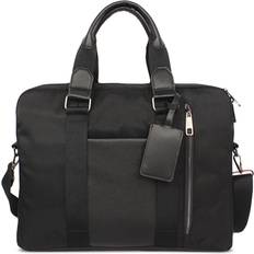 Briefcases INC Mens Faux Trim Organizational Messenger Bag