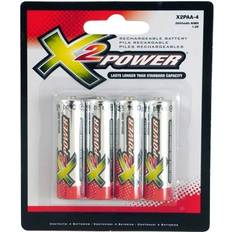 X2 Power AA Nickel Metal Hydride Rechargeable 2700mAh 4-pack