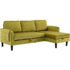 Reversible Sectional Sleeper Olive Sofa 72.4" 3 Seater