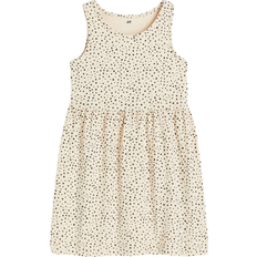 H&M Patterned Cotton Dress - Light Beige/Spotted (1157735037)