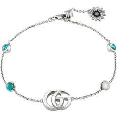 Gucci Bracelets Gucci Double G Bracelet - Silver/Topaz/Turquoise/Pearls