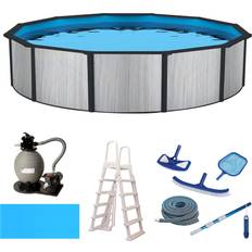 Freestanding Pools Blue Wave Savannah 18-ft Round 52-in Deep Hybrid Above Ground Pool Package