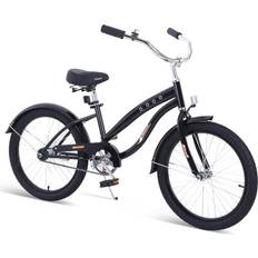 City Bikes Cruiser Bike with Coaster Brake and Training Wheels, 12-14-16-18-20 inch - 12'' Black Unisex