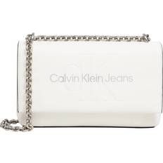 Weiß Handtaschen Calvin Klein Convertible Shoulder Bag - White/Silver Logo