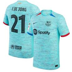 Sports Fan Apparel Nike Men's Frenkie de Jong Aqua Barcelona 2023/24 Third Authentic Jersey