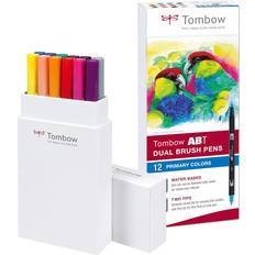 Vannbasert Penseltusjer Tombow ABT Dual Brush Pens Primary Colours 12-pack