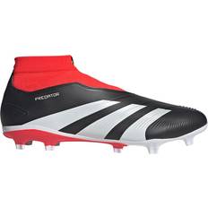 Adidas Firm Ground (FG) Soccer Shoes adidas Predator League Laceless Firm Ground - Core Black/Cloud White/Solar Red