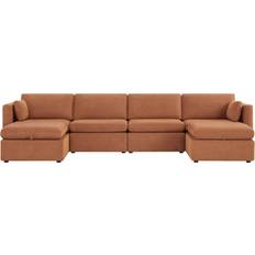 AllModern Datura 6 Orange Linen Blend Sofa 146.5" 6 4 Seater