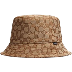Women Headgear Coach Signature Jacquard Bucket Hat - Khaki