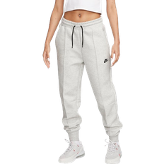 Nike tech fleece joggers grey Nike Sportswear Tech Fleece Women's Mid-Rise Joggers - Light Grey/Heather/Black