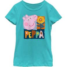 Peppa Pig Children's Clothing Fifth Sun Girl Peppa Pig Spring Portrait Graphic Tee Tahiti Blue
