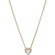Gold Halsketten Pandora Elevated Heart Necklace - Gold/Transparent