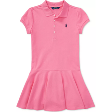 Girls Dresses Polo Ralph Lauren Girl's Cotton Mesh Short Sleeve Polo Dress - Baja Pink
