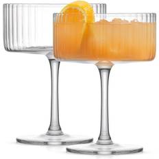 Glass Cocktail Glasses Joyjolt Elle Fluted Cylinder Martini Coupe Cocktail Glass 10fl oz 2
