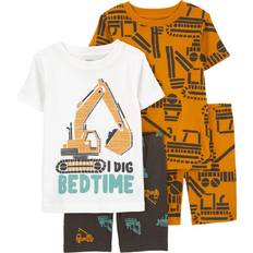 Nightwear Children's Clothing Carter's Toddler Boys 4-pc. Shorts Pajama Set, 4t, Yellow Yellow