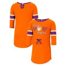 Orange Dresses Children's Clothing Colosseum Girls Toddler Heathered Orange Clemson Tigers Poppin Sleeve Stripe Dress