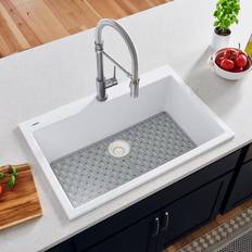 Ceramic Kitchen Sinks Ruvati 20 Drop-in Topmount Granite Composite Single Arctic