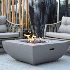 Garden & Outdoor Environment Elementi Lakeview Outdoor Dockview Inch Square Concrete Natural Gas Fire Pit