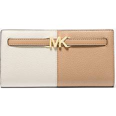 Michael Kors MK Reed Large Leather Credit Card Holder Flat Wallet Clutch Camel