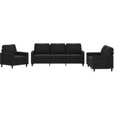 vidaXL 3201481 Black Sofa 198cm 3Stk. 3-Sitzer