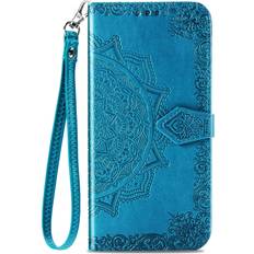 Cases & Covers for Samsung Galaxy A13 5G Wallet Case, [Flower Embossed] Premium PU Leather Wallet Flip Protective Phone Case Cover with Card Slots and Stand for Samsung Galaxy A13 5G Blue