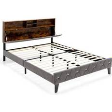Full/Queen Bed Frames Costway Full/Queen Upholstered Bed Frame with