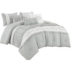 Elight Home 7PC KING COMFORTER SET Bedspread Gray