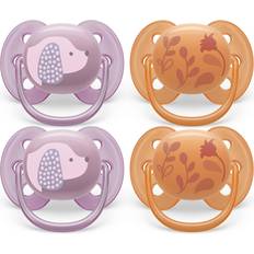 Avent Baby care Avent Philips Ultra Soft Pacifier 6-18 Months Violet Puppy/Orange Leaves 4pk