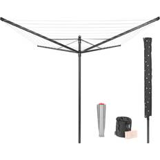 Brabantia Lift-O-Matic 4 Arm Rotary Washing Line With Accessories, 50m Anthracite