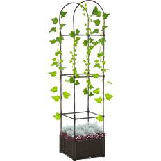 OutSunny Raised Garden Beds OutSunny Garden Bed with Trellis Flower
