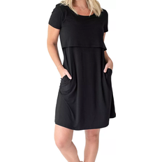 XXL Maternity & Nursing Wear Kindred Bravely Eleanora Maternity & Nursing Lounge Dress Black