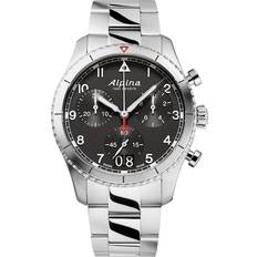 Alpina Watches Alpina Swiss Chronograph Startimer Pilot Bracelet 44mm Silver-tone
