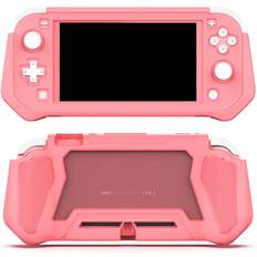 Konsolldekaler MAULUND Nintendo Switch Lite 360° Plastik Cover Indbygget Skærmbeskyttelse - Pink