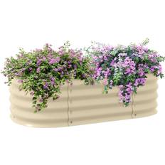 OutSunny Raised Garden Beds OutSunny 3.4' 1' Galvanized Raised Garden Bed Elevated Planter Box Edging