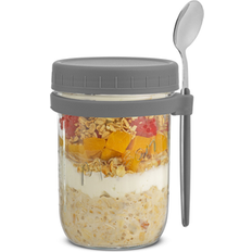 Gray Kitchen Containers Joyjolt Dawn Glass Overnight Oats Kitchen Container