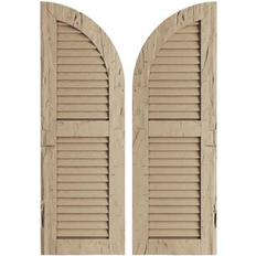 Window Shutters Ekena Millwork Two Equal Louver w/Quarter Round Arch Top Timber
