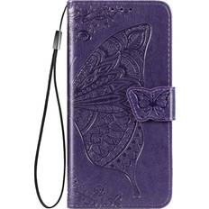 Purple Wallet Cases DiGPlus for Samsung Galaxy A54 5G Wallet Case, [Butterfly & Flower Embossed] Leather Wallet Case Flip Protective Phone Cover with Card Slots and Kickstand for Galaxy A54 5G Purple