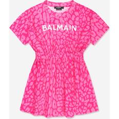 Balmain Children's Clothing Balmain Girls Leopard Print Jersey Dress In Pink Yrs