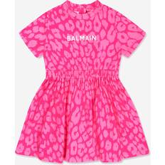 Balmain Dresses Children's Clothing Balmain Baby Girls Leopard Print Jersey Dress In Pink Mths