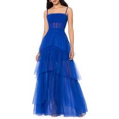 Evening Gowns Dresses Betsy & Adam Tiered Tulle Ruffle Gown