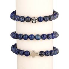Lapis Jewelry Eye Candy LA LOS ANGELES Blue Lapis Charm Bracelets Set of