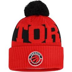 Basketball - NBA Beanies New Era Men's Red Toronto Raptors Sport Logo Cuffed Knit Hat with Pom