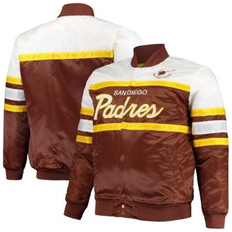 Mitchell & Ness Jackets & Sweaters Mitchell & Ness Men's Brown/Gold San Diego Padres Big Tall Coaches Satin Full-Snap Jacket