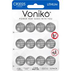 Voniko CR2025 Battery Compatible 12-pack